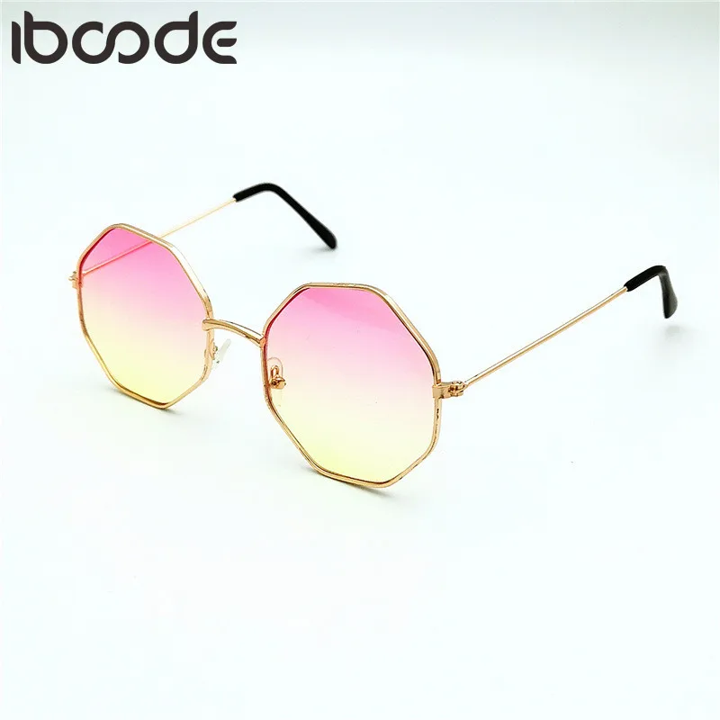 

iboode Fashion Irregular Sunglasses Women Men Retro Gradient Alloy Frame Sun Glasses Spectacle Mirror Female Goggle UV400 Shades
