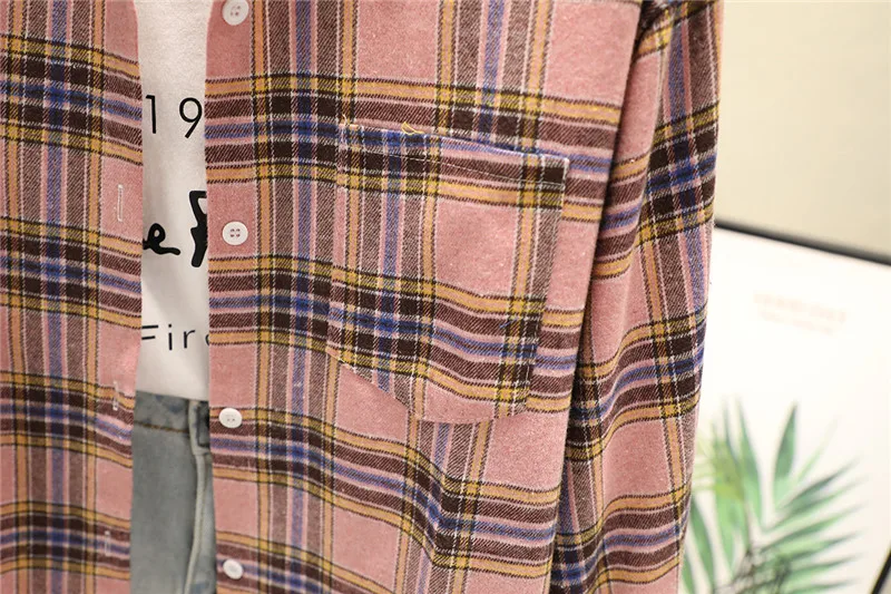 Plaid Women Blouses Shirts Tunic Womens Tops 2020 Womenswear Long Sleeve Clothing Button Up Down Outwear OL Loose Designer Good