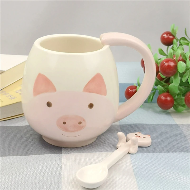 Креативная Милая керамическая детская чашка для воды с мультяшными животными
