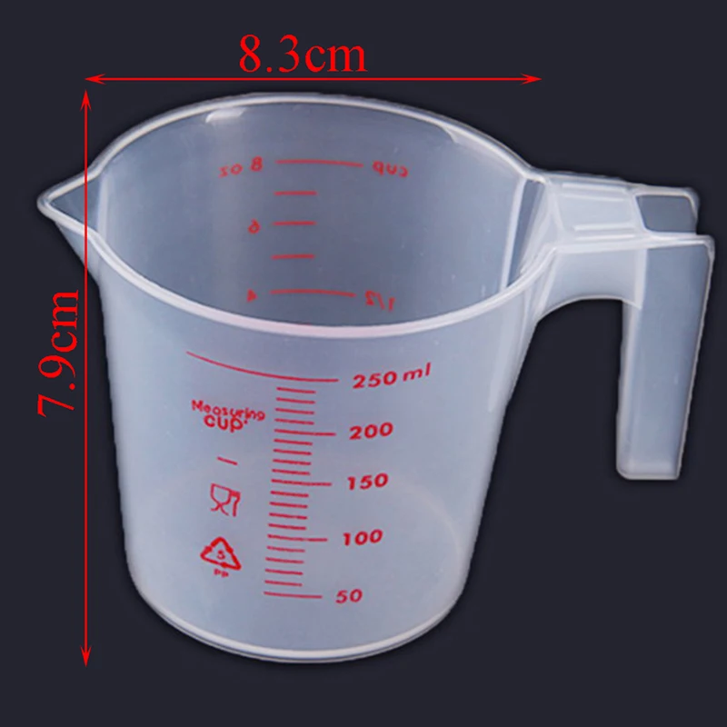 

250ML Scale Measuring Plastic Handle Cup Plastic Measuring Cup Tools Measuring Tools For Baking Sugar Coffee New Kitchen Tools