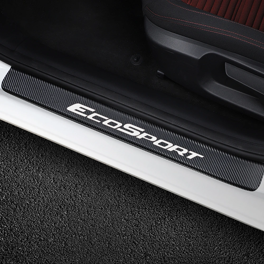 4 шт. наклейки на пороги автомобиля для Ford Ecosport Авто углеродное волокно Защита от царапин наклейка Накладка для автомобиля аксессуары для тюнинга
