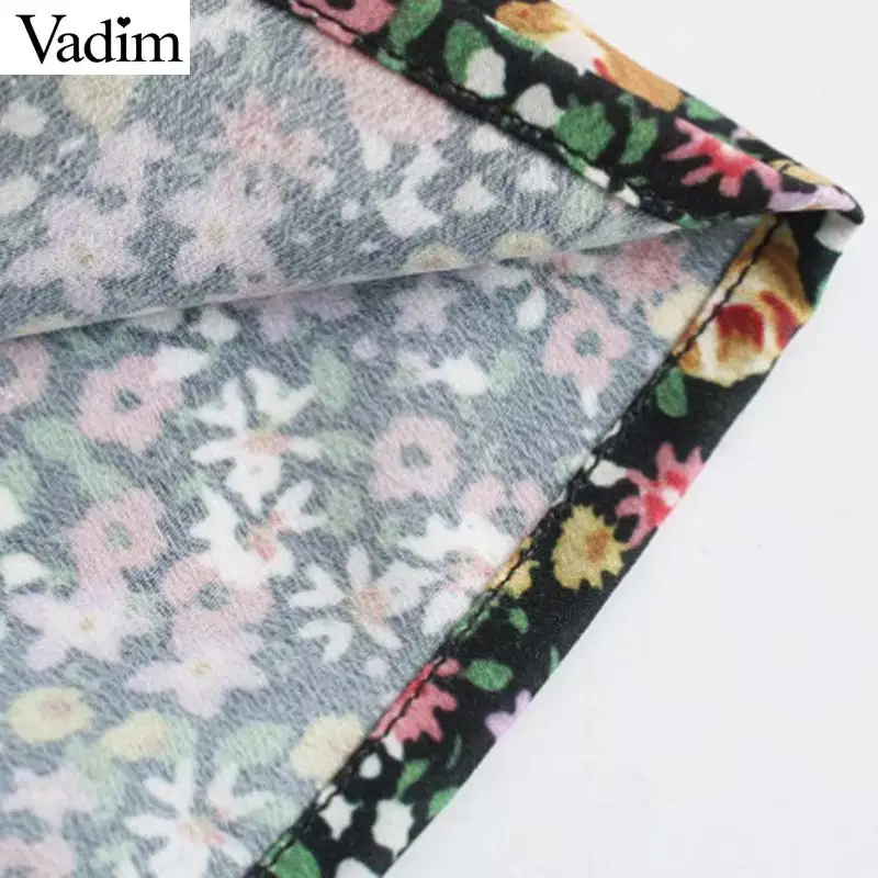 Женское элегантное платье vadim с цветочным принтом рубашка длинным рукавом и