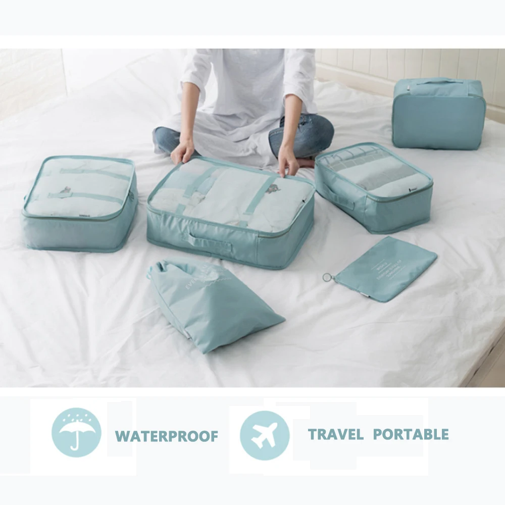 Clothing Storage Carrying Case Compression Bag 6 Sets Travel Storage Luggage Underwear Shoes Drawstring Pocket Finishing Bag