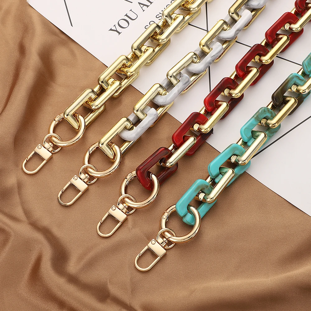 New Acrylic Bag Chain Bag Strap Removable Bag Accessories Colourful Women's Resin Chain chain of bags Purse Chain Fishbone chain