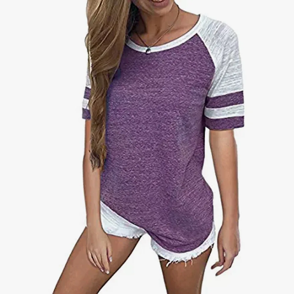 

Summer hot-selling ladies T-shirt top casual short-sleeved shirt Hot-selling street fashion loose T-shirt MM12