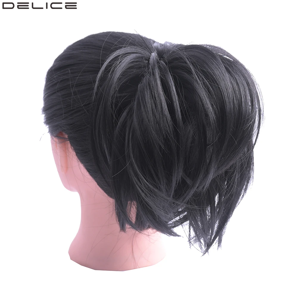 DELICE эластичная резинка для девочек Пончик шиньон натуральный черный