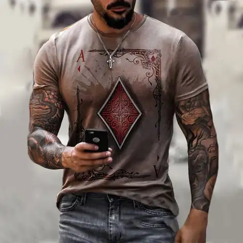 Новинка 2021, крутые футболки для покера, модная уличная одежда, повседневная футболка для мужчин, быстросохнущие мужские топы