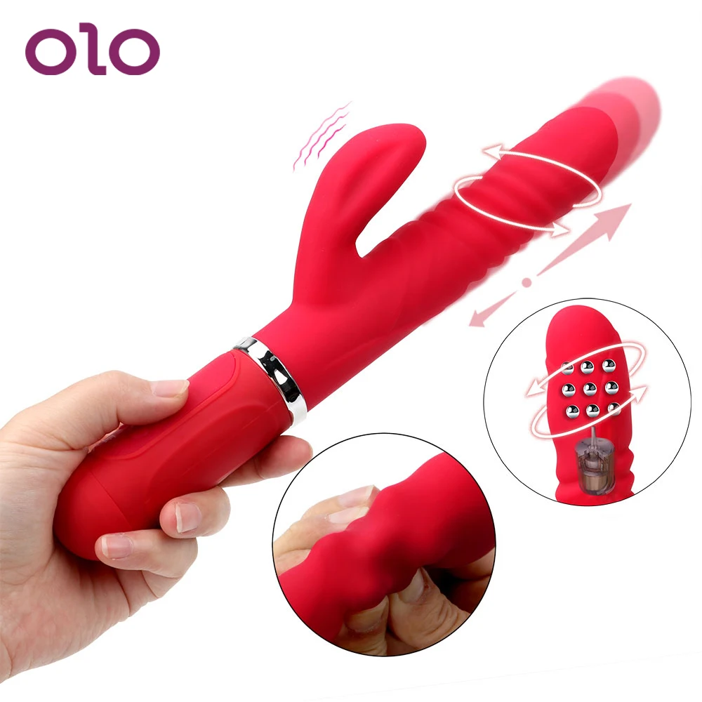 Вибратор OLO Rabbit телескопический вращающийся на 360 градусов с шариками AV Wand