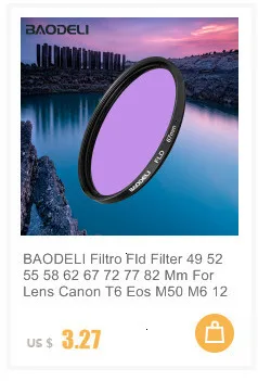 BAODELI фильтр для объектива Nd 2 4, 8 фильтр 49 52 55 58 62 67 72 77 82 мм для Камера Canon T6 M50 77d Nikon D3500 sony X3000 A6000 Запчасти