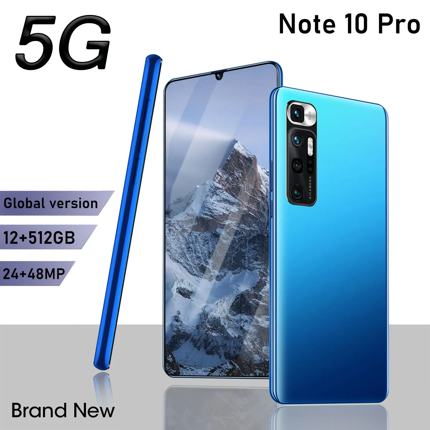 

2021New version Note10 Pro smartphone 12GB+512GB android cellphone Telephone 48MP Camera Celular Daul 5000mAh 4G 5G mobile phone