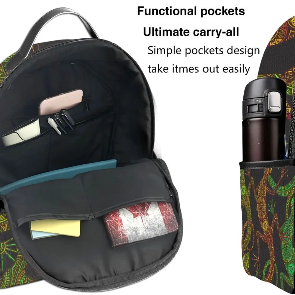 

Fashion backpack 2021 shoulder bags Ethnic Tribal Lizard Salamander school bags for teenage girls light travel backpack