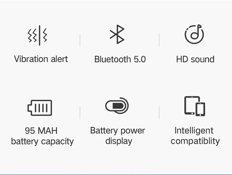 FineBlue F1 беспроводные Bluetooth V5.0 наушники с громкой связью, музыкальная гарнитура, вибрирующий сигнал, наушники с зажимом для смартфона