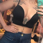 Бюстгальтер пуш-ап, пикантное нижнее белье с глубоким V-образным вырезом, прозрачные регулируемые бретельки 70 75 80 85 90 95 A B C D E EU US UK CA