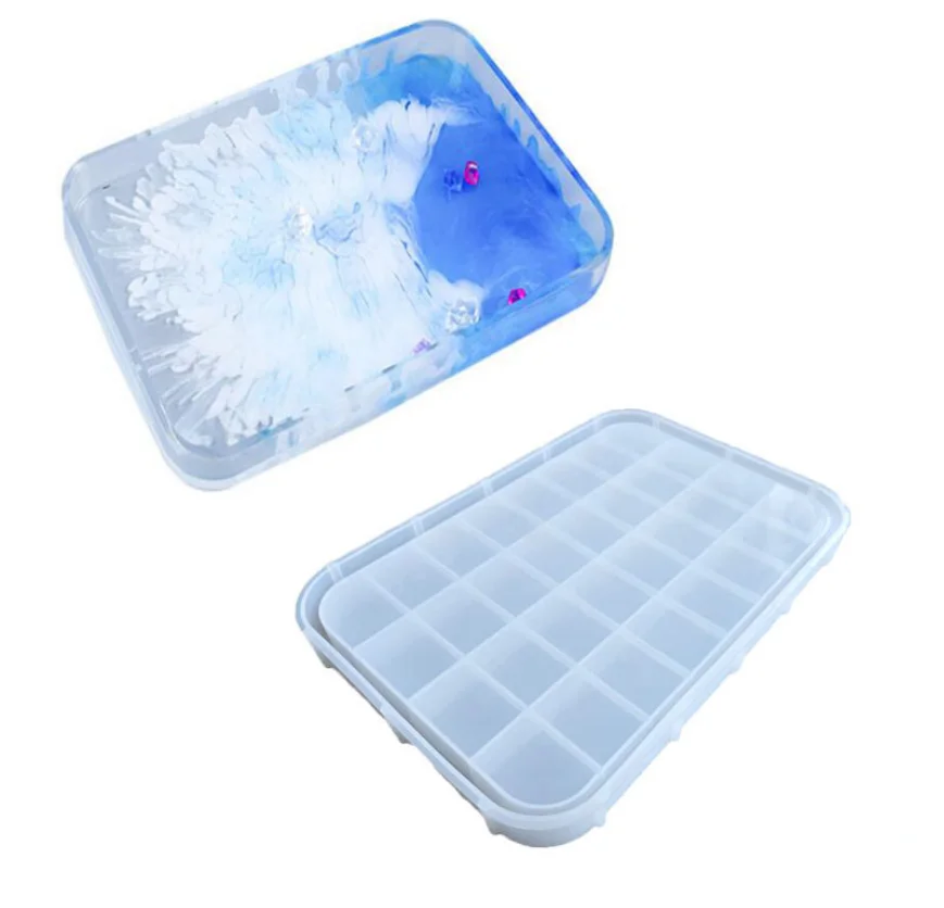 

DIY Mirror Square Tray Fruit Tray Storage Decoration Epoxy Mold Tray Mold