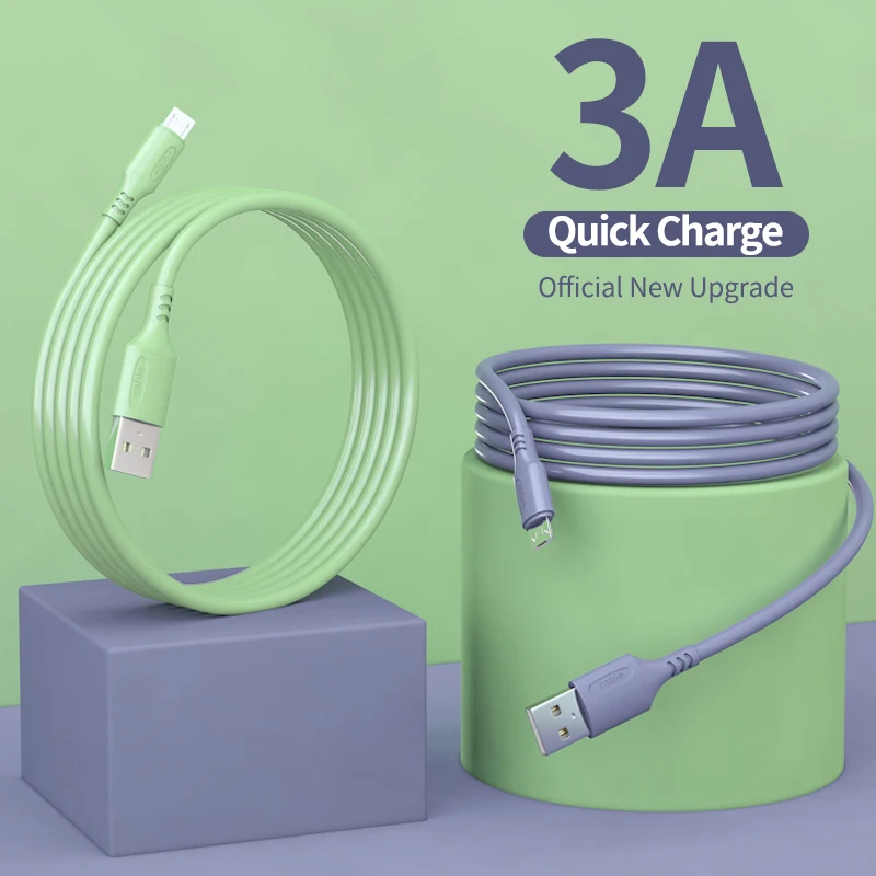 Suhach жидкий мягкий Micro USB кабель для Samsung Huawei Android Type C Мобильный телефон шнур провод