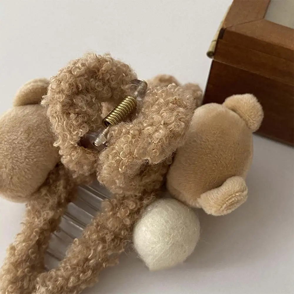 1 шт. модные заколки для волос с плюшевым медведем супер милая универсальная