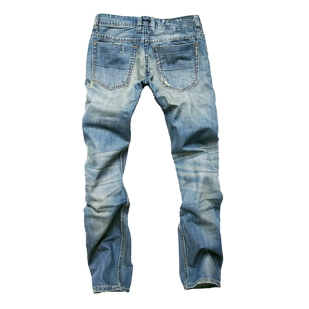 Рваные джинсы для мужчин прямые тонкие плюс размер 40 42 Pantalones дизайнерские