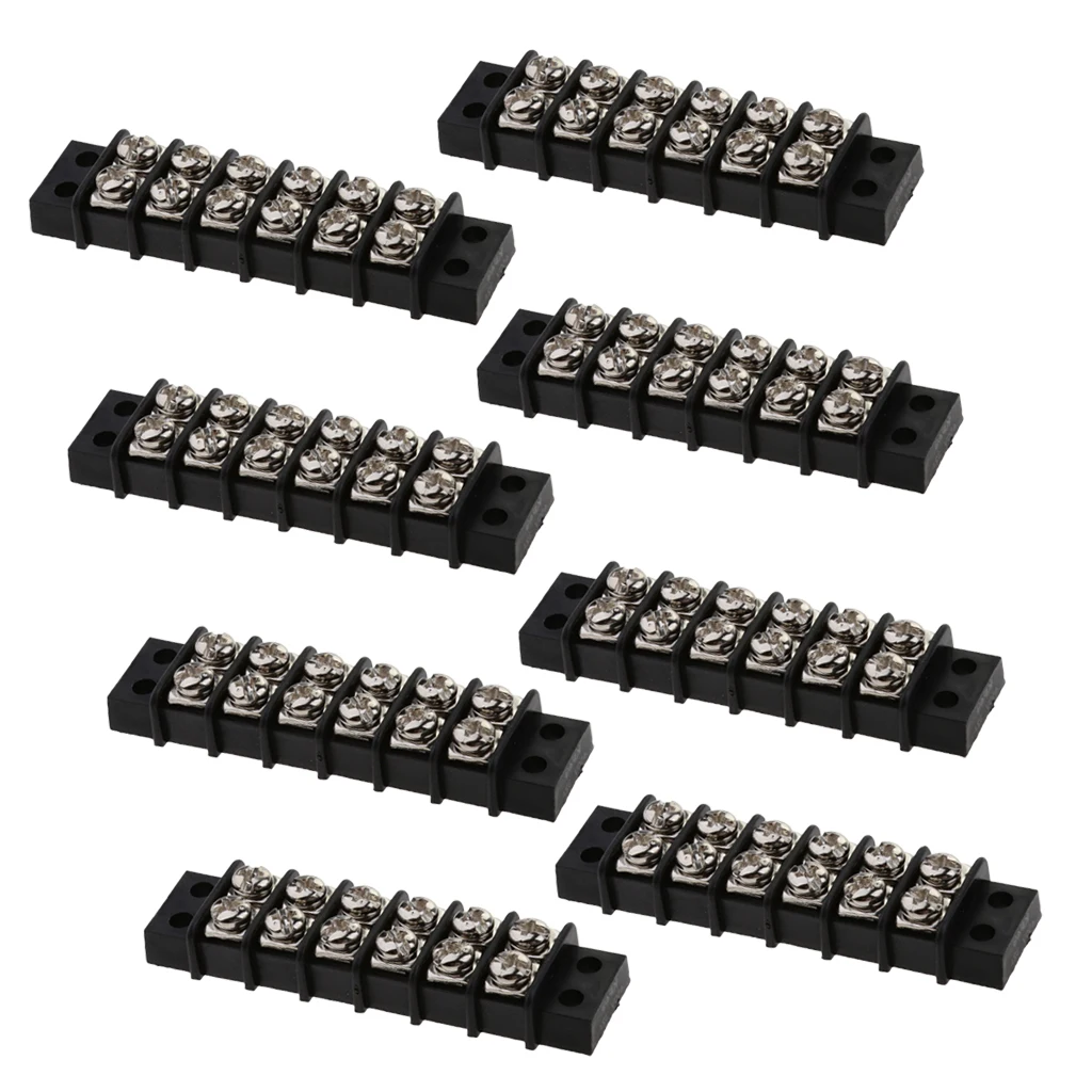

8pcs Marine Boat 6 Way Terminal Block Bus Bar Splits 6 Input To 6 Out