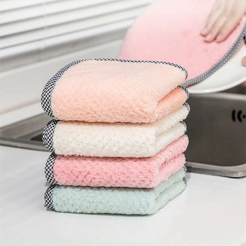 5 шт./лот мягкая впитывающая ткань для кухонного стола и тарелок тряпки