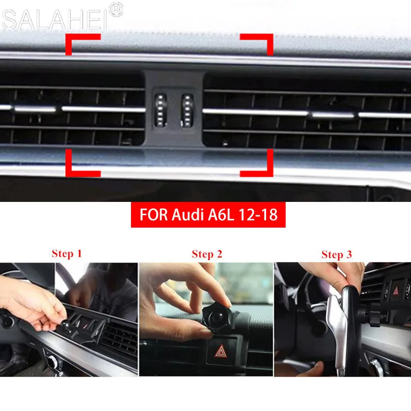 

Car Special Mobile Phone Holder For Audi A6L 2012-2018 Auto Dashboard Air Vent Mount Cradle GPS Stand Support Smartphone Bracket
