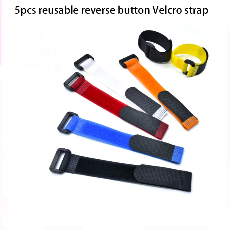 

5Pcs 2x30cm nylon Reverse buckle cable ties magic hook loop fastener Reusable Fishing Rod Tie Holder Strap cable ties