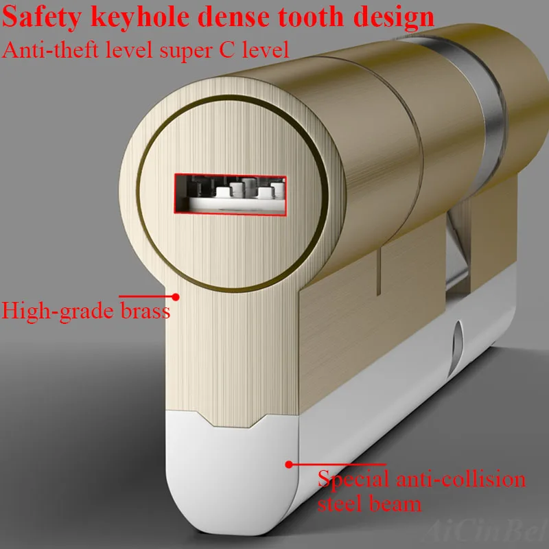Защитный дверной замок латунный цилиндр противоударный баллон из нержавеющей