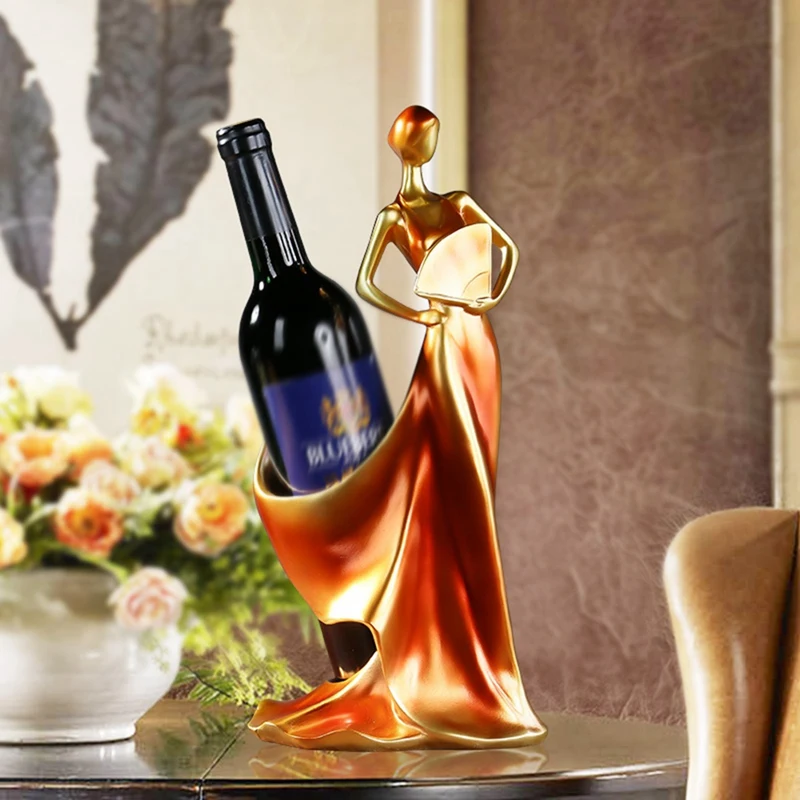 Wine Racks Home Bar Kitchen Accessories Resin Beauty Girl Model Holder Decoration Figurines Miniatures Craft |