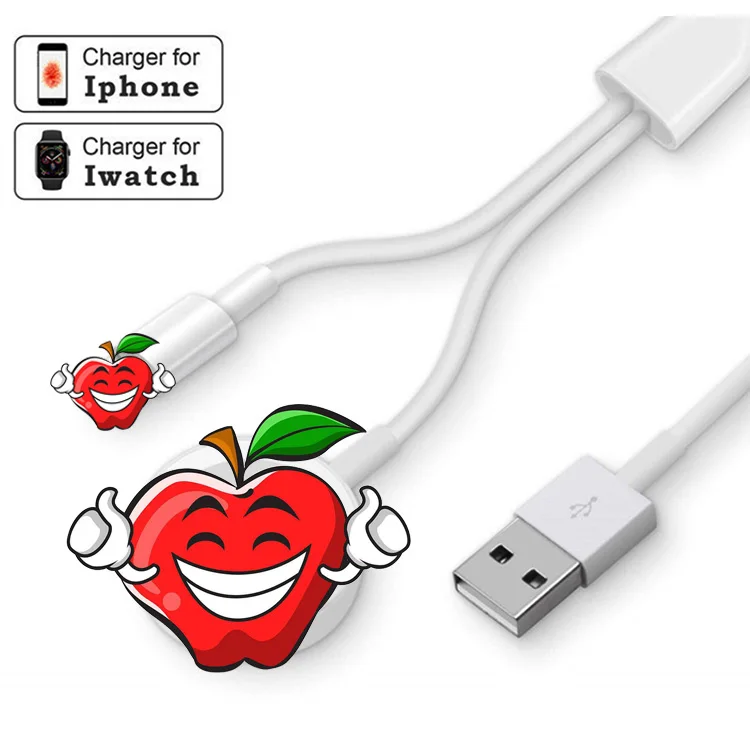 2 в 1 Беспроводное зарядное устройство магнитный для Apple Watch Series 4 3 2 1 iPhone X XS Max 7 8 Plus Портативный USB кабель для быстрой зарядки