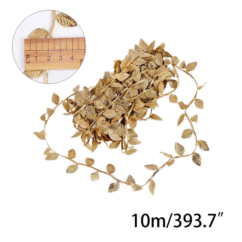 

1pcs 10m Green Golden Artificial Vine Plant Leaves For Home Garden Decoration Fake Plants Wedding Party Wreath Supplies