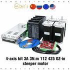 HLTNC 4-осевой комплект 3A 3N.M Nema23 425 Oz-in шаговый двигатель TB6600 Драйвер + 350 Вт блок питания MACH3 плата контроллера для ЧПУ гравер