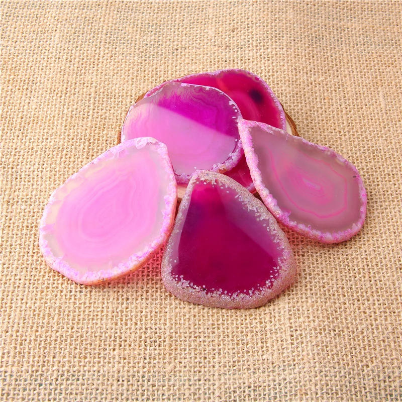 Розовые натуральные Агаты кусочки без отверстий драгоценный камень подарки