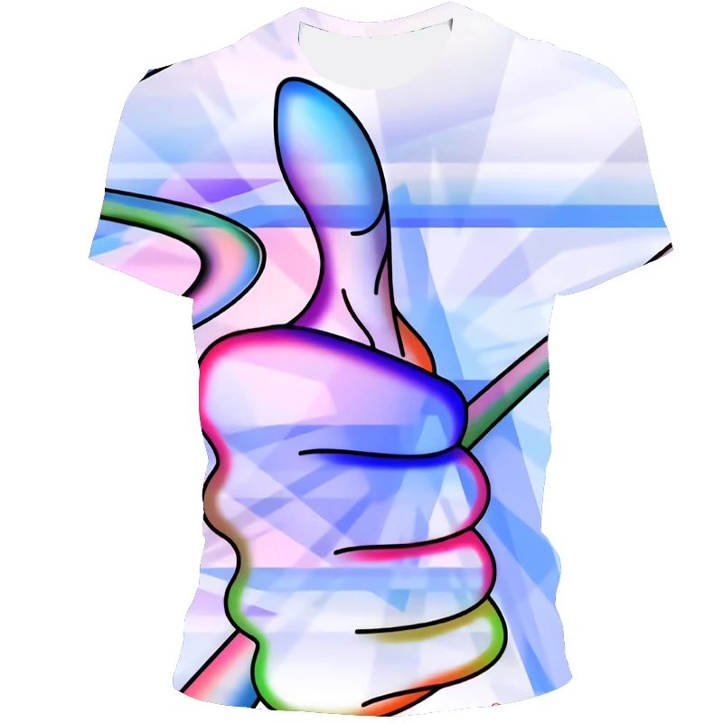 

2021 Men's And Women's T-Shirt Finger Diagram 3D Printed Hip Hop Street Style Top