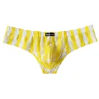 Трусы-стринги мужские, ультратонкие, с заниженной талией, прозрачные, в полоску