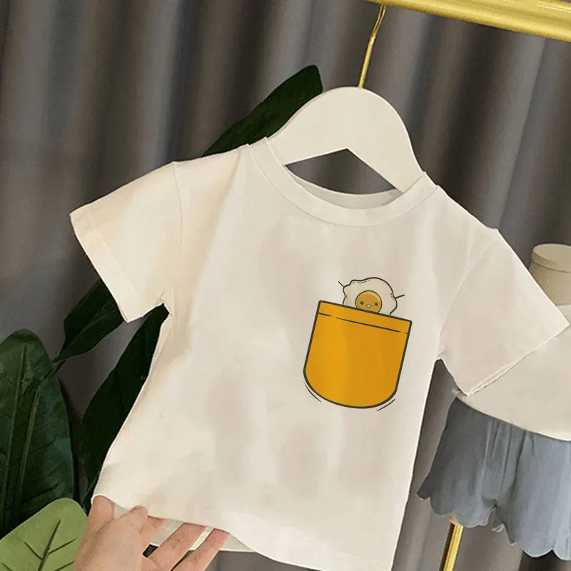 

New Cartoon Boys Tops Panda Crawl Lovely Harajuku Short Sleeve Girls T Shirts Unisex Summer Round Neck Kids Tshirt Kawaii Casual