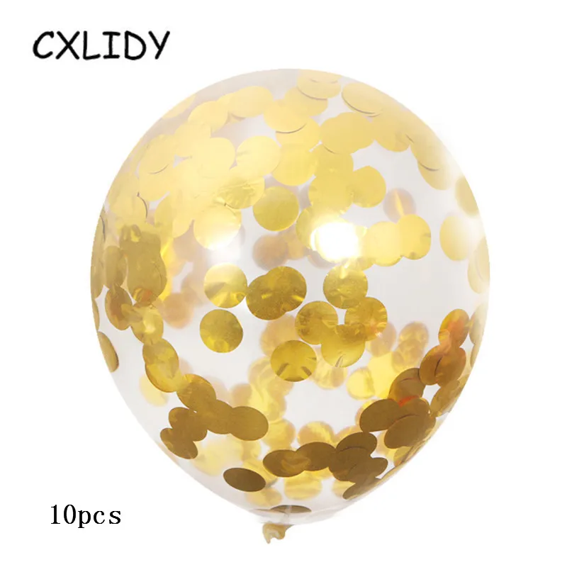 

10pcs 12inch Transparent Sequins Confetti Balloons Birthday Party Supplies Celebration Decoration Birthday Latex Balloons aa074