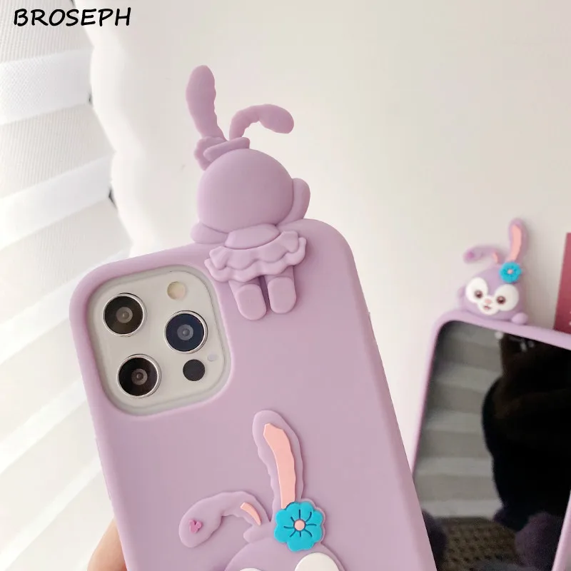 designer phone cases Dễ Thương Thỏ Tím Ốp Lưng Điện Thoại iPhone 12 11 Pro X Xr Xs Max Silicone Mềm Dẻo Trong Cho iPhone 6 6S 7 8 Plus Với Sang Trọng Bóng iphone leather case