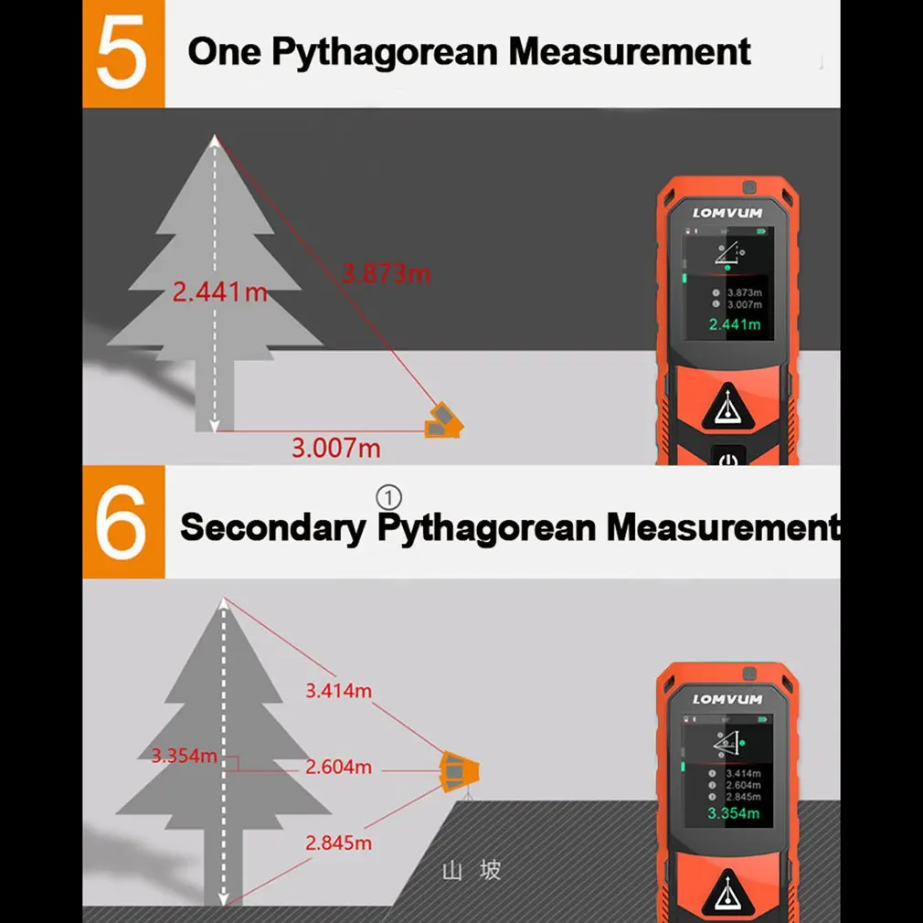 Лазерный дальномер с сенсорным экраном Bluetooth мини-дальномер диастиметр угол