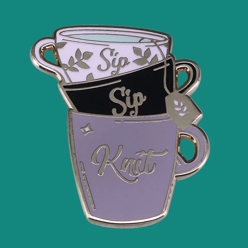 Креативная брошь на лацкан в виде чашки коллекционные Металлические Булавки