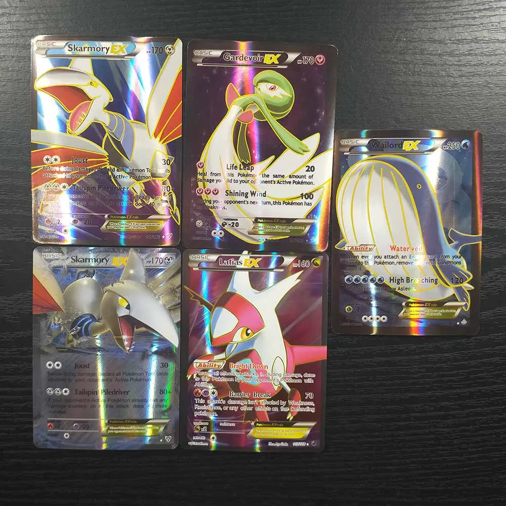 TAKARA TOMY Pokemon Cards 100 шт. флэш-карты коллекции битва сияющая карточная настольная игра