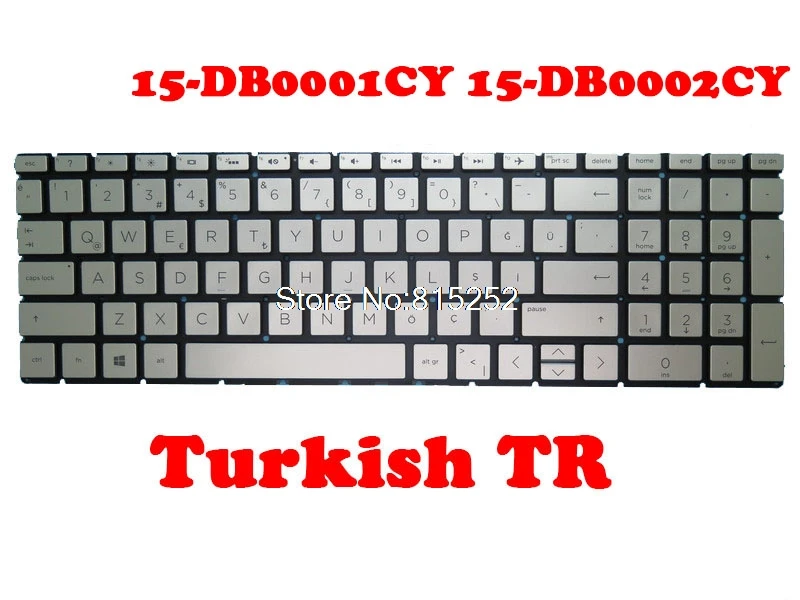 Клавиатура для ноутбука HP 15 DB000 DB0001CY DB0002CY DB0003CY Серебристая Турецкая TR/греческая