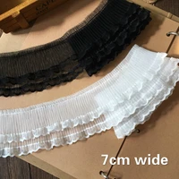double layer tulle wrinkle lace fabric diy clothing leader skirt trim pillow curtain home textile fast sewing stitching material
