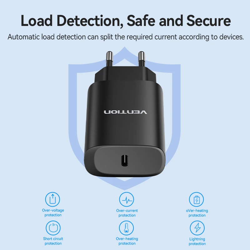 Vention-cargador USB tipo C para tel&eacute;fono m&oacute;vil, dispositivo de carga r&aacute;pida de 20W, 4,0, 3,0, para iPhone 13, 12, Xs, Xiaomi, QC4.0, QC3.0, PD-5