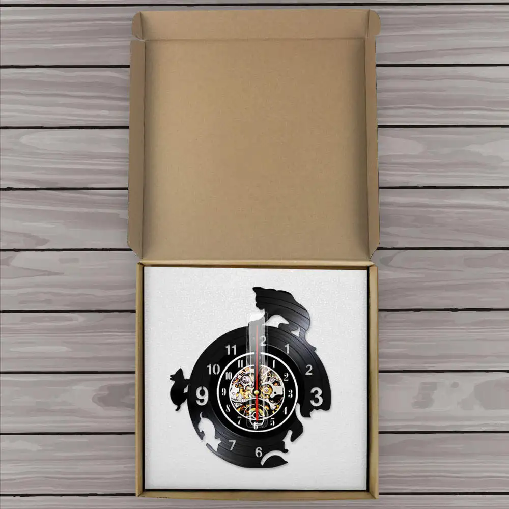 Виниловые настенные часы с изображением кошки и мыши современные украшения для