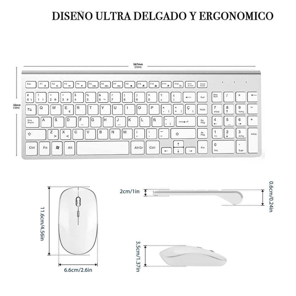 seenda spain layout 2 4g wireless keyboard and mouse set for laptop computer office home keyboard and mouse combo noiseless free global shipping
