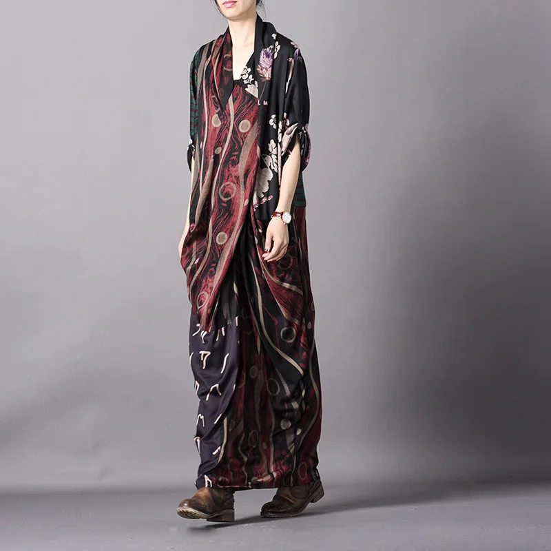 2019 Весна и лето новое индивидуальное шелковое платье с принтом на груди крест