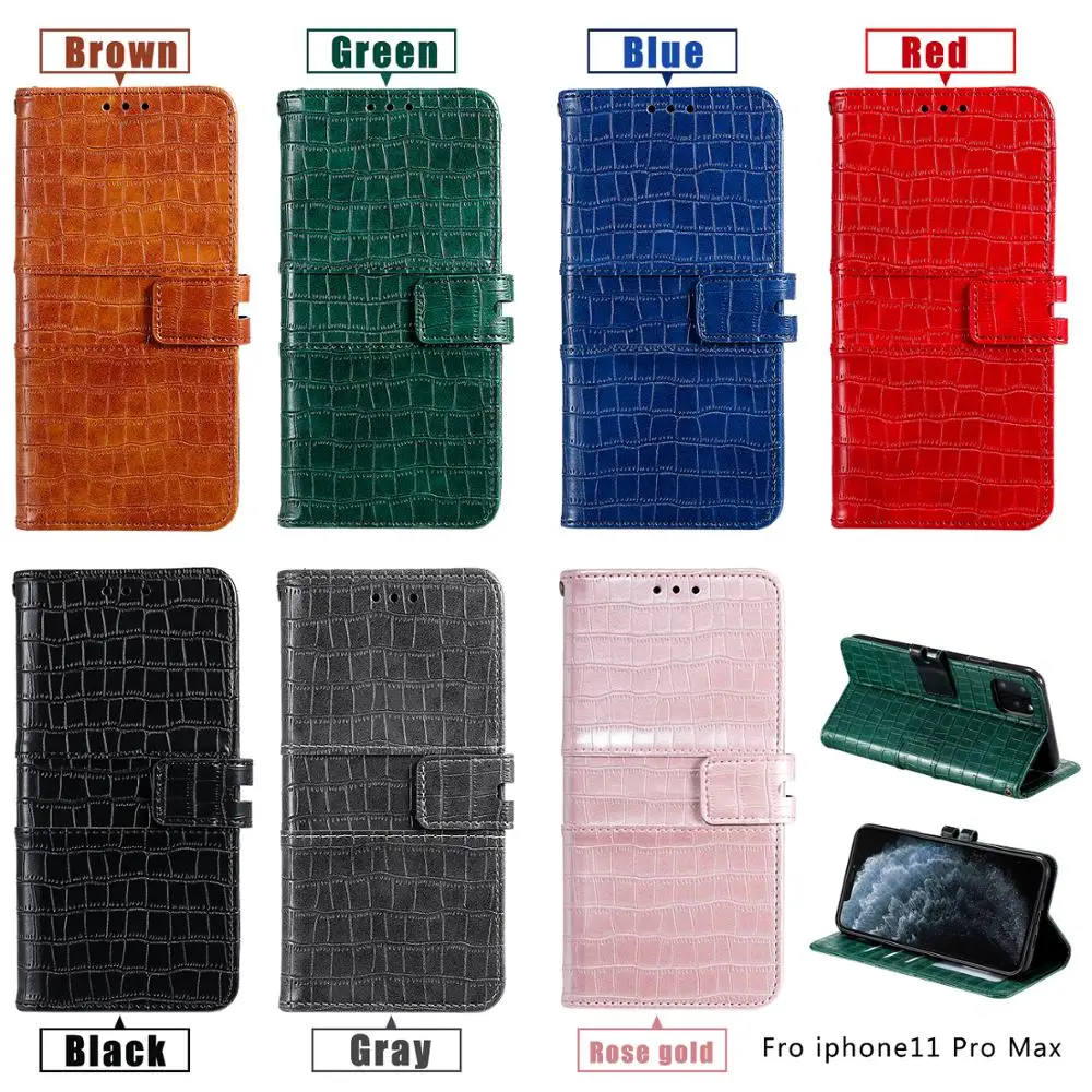 Роскошный чехол-бумажник из искусственной кожи крокодила для iPhone 11 Pro 6s 6 plus 7 8 Plus X