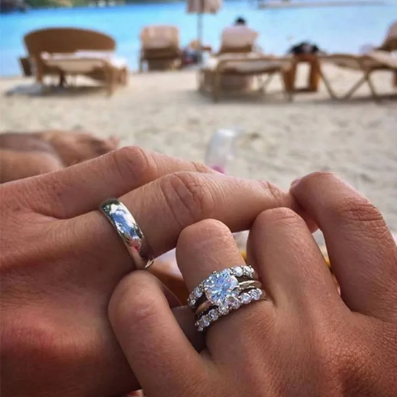 Черная пятница 925 пробы серебряные кольца пара обувь для любителей Корона Крест