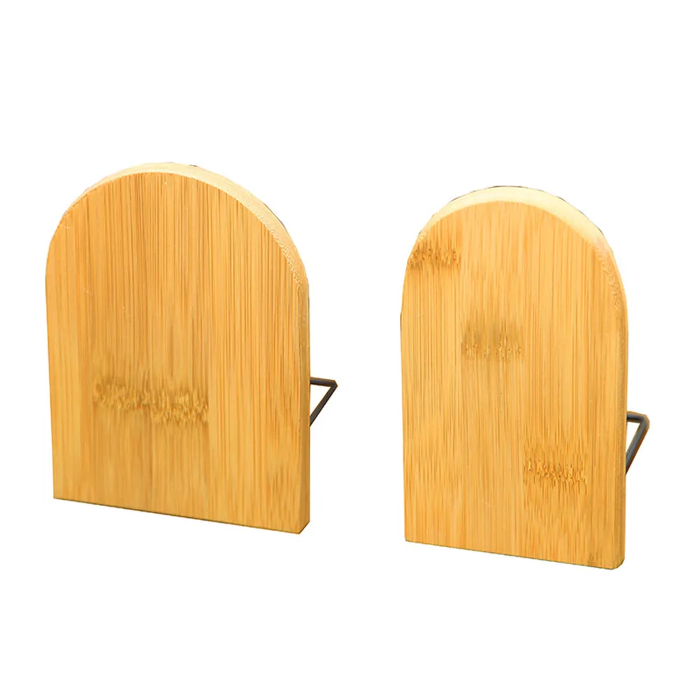 

2Pcs/Set Natural Bamboo Bookends Desktop Organizer Office Home Book Ends Stand Holder Shelf Bookrack