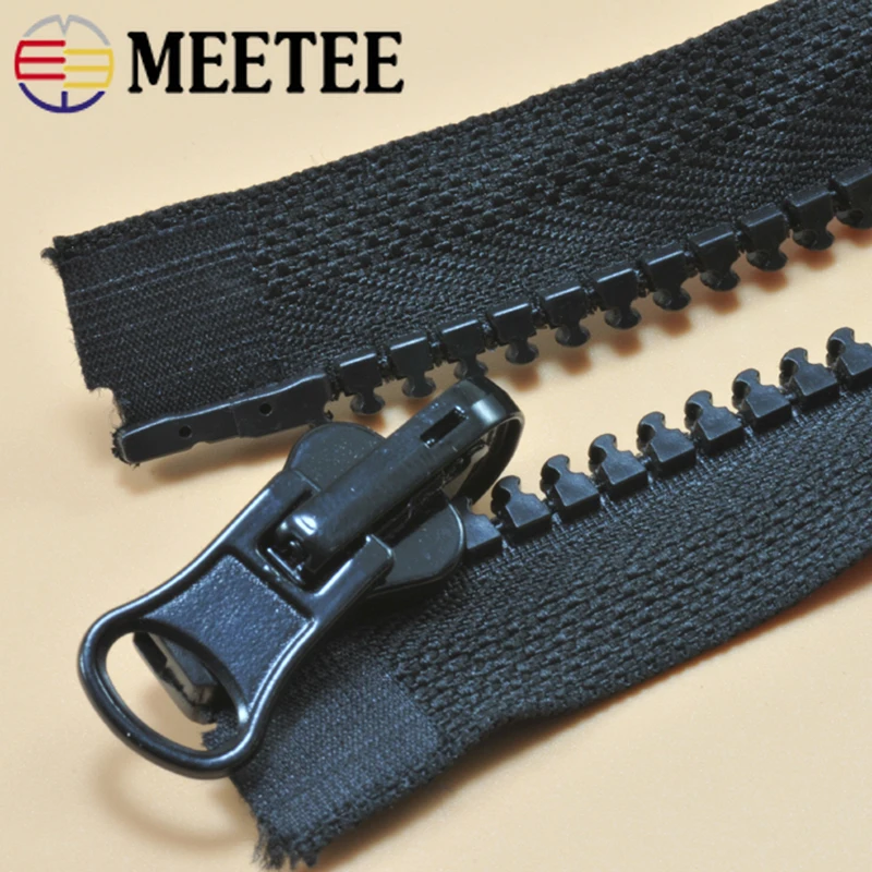 Meetee 5#8# Смола Открытый Конец Молния Зубы Вращающийся Двухсторонний Слайдер для пальто пуховик открытый палатка ремесла Швейные аксессуары