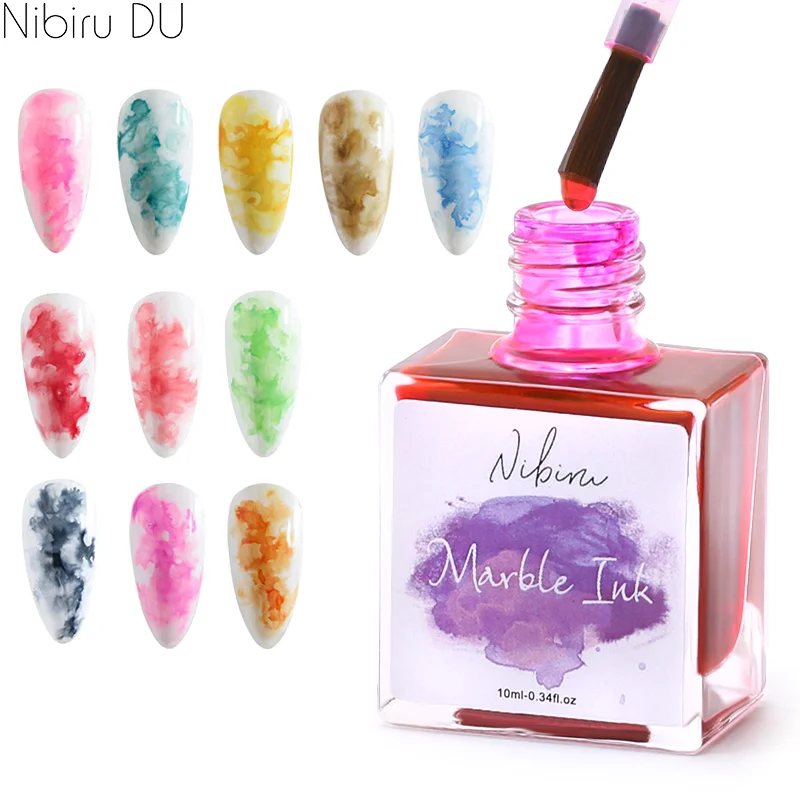 

12color Blooming Gel Nail Polish DIY Watercolor Ink Polish Nail Lacquer Soak Off Transparent Flower Smoke Effect Nail Art Design